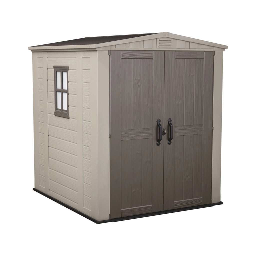 Casetta da giardino Weyburn, Capanno da esterno, Rimessa da giardino, Ripostiglio per attrezzi, 178x196 h208 cm, Beige