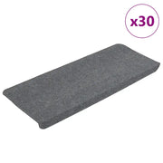 Tappetini Autoadesivi per Scale 30 pz | Gradini per Scale Grigi 65x24,5x3,5 cm