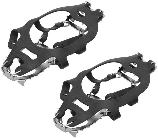 Cramponi Antislip con 18 Tendon - Systema in Acciaio Resistente - Peso Leggero - Ideali per Escursionismo e Alpinismo