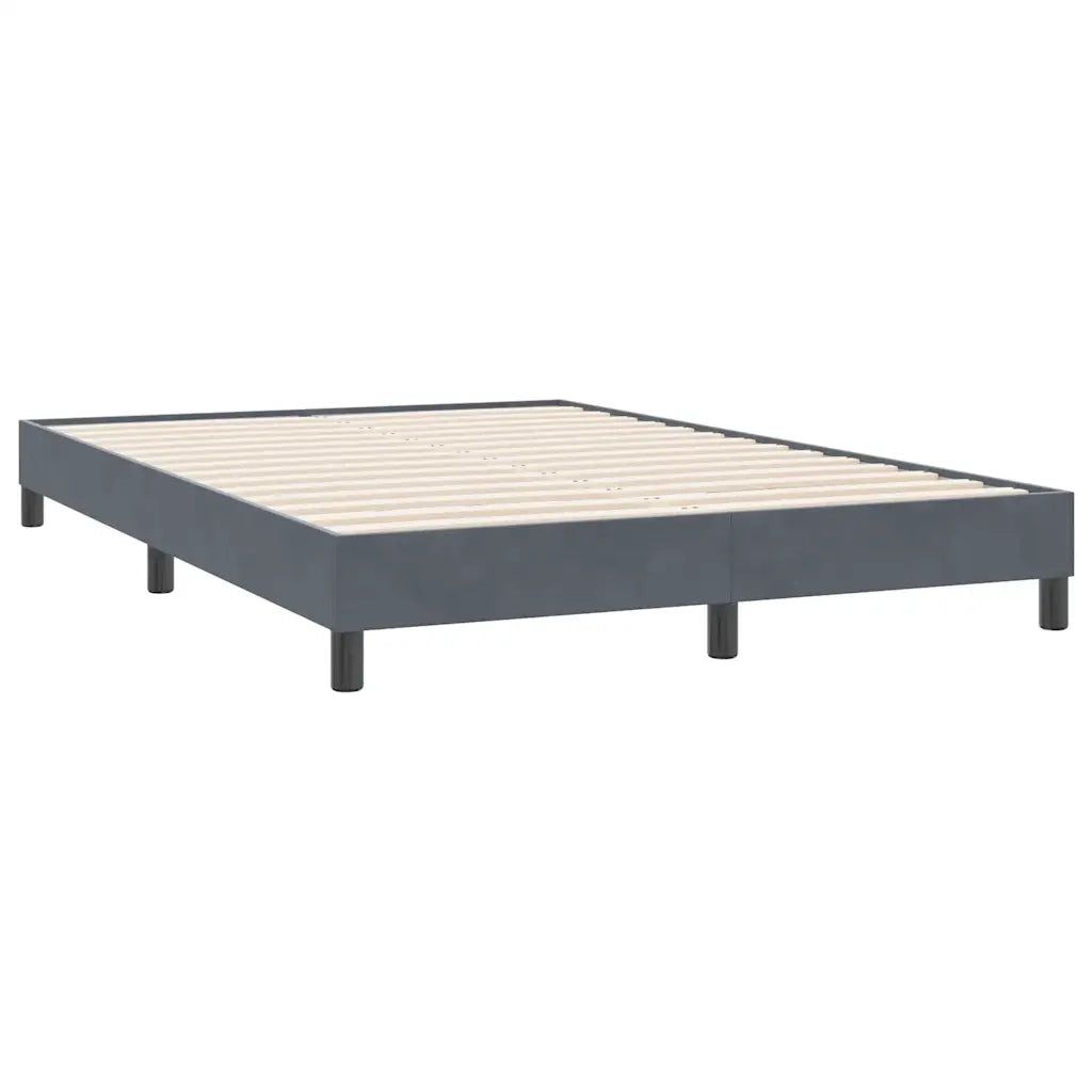 Giroletto a Molle con Materasso Grigio Scuro 140x220 cm Velluto 3317902