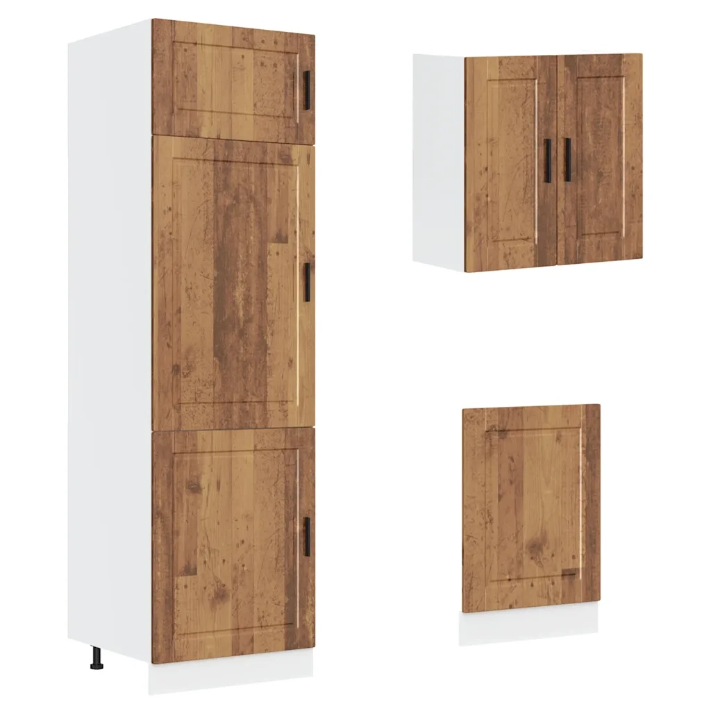 Set Mobili da Cucina 8 pz Kalmar Legno Vecchio in Truciolato