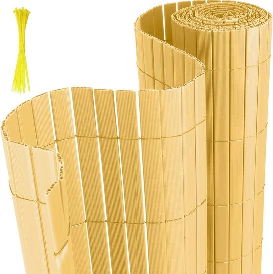 Pannelli di separazione per giardino e terrazza in PVC 1,4x4m a forma di V, resistente al vento e alle intemperie, UV-resistente, per giardino e terrazza, in bambù.