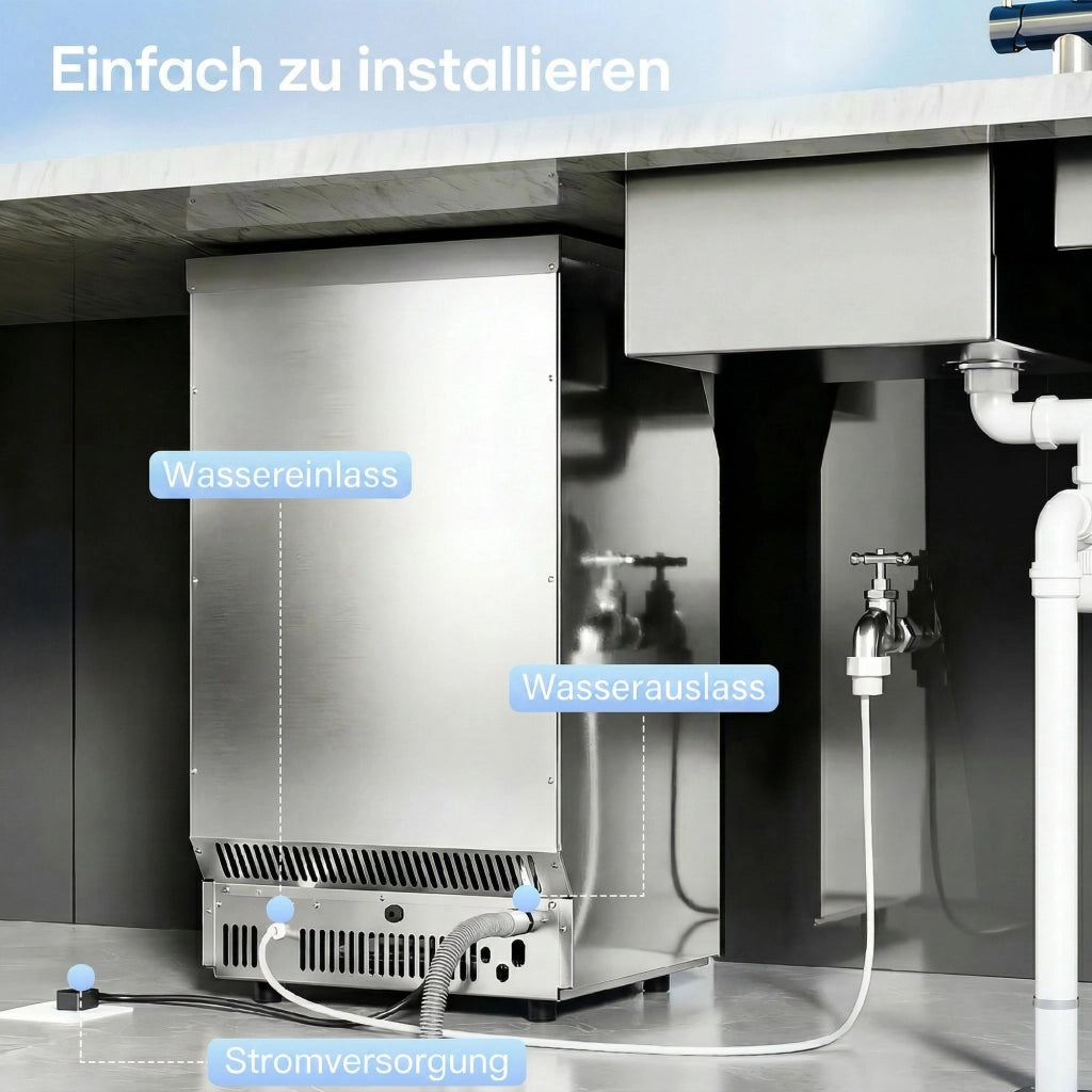 Macchina per ghiaccio commerciale 45kg/24h ¨C Xylo ¨C Acciaio inox sottobanco o autoportante