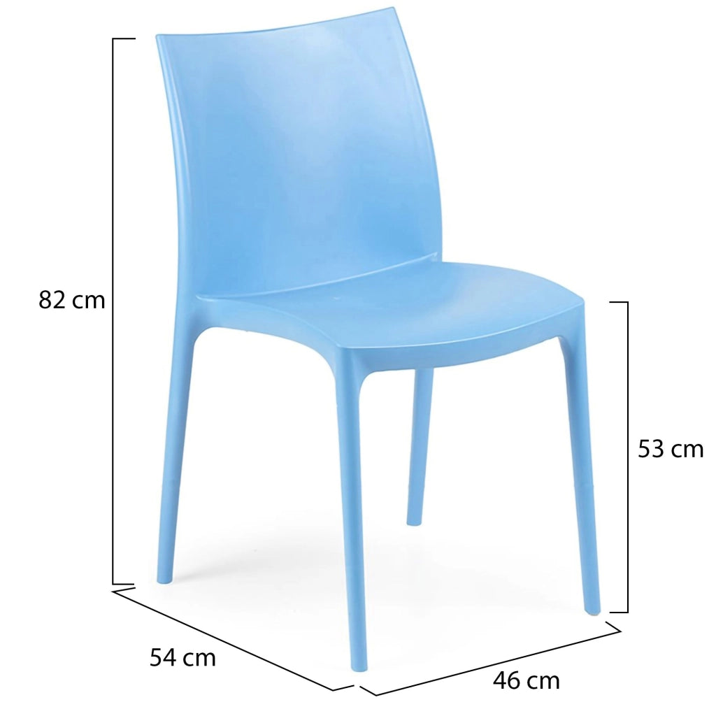 Grover, Sedia da Esterno 4 Sedie Made in Italy, Azzurro