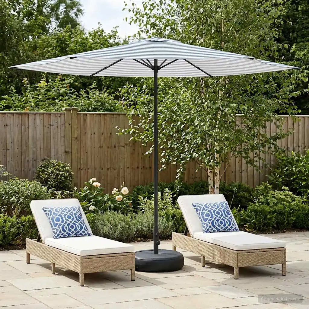 Ombrello da giardino 300 x 300 cm Poliestere Rettangolare 42036239