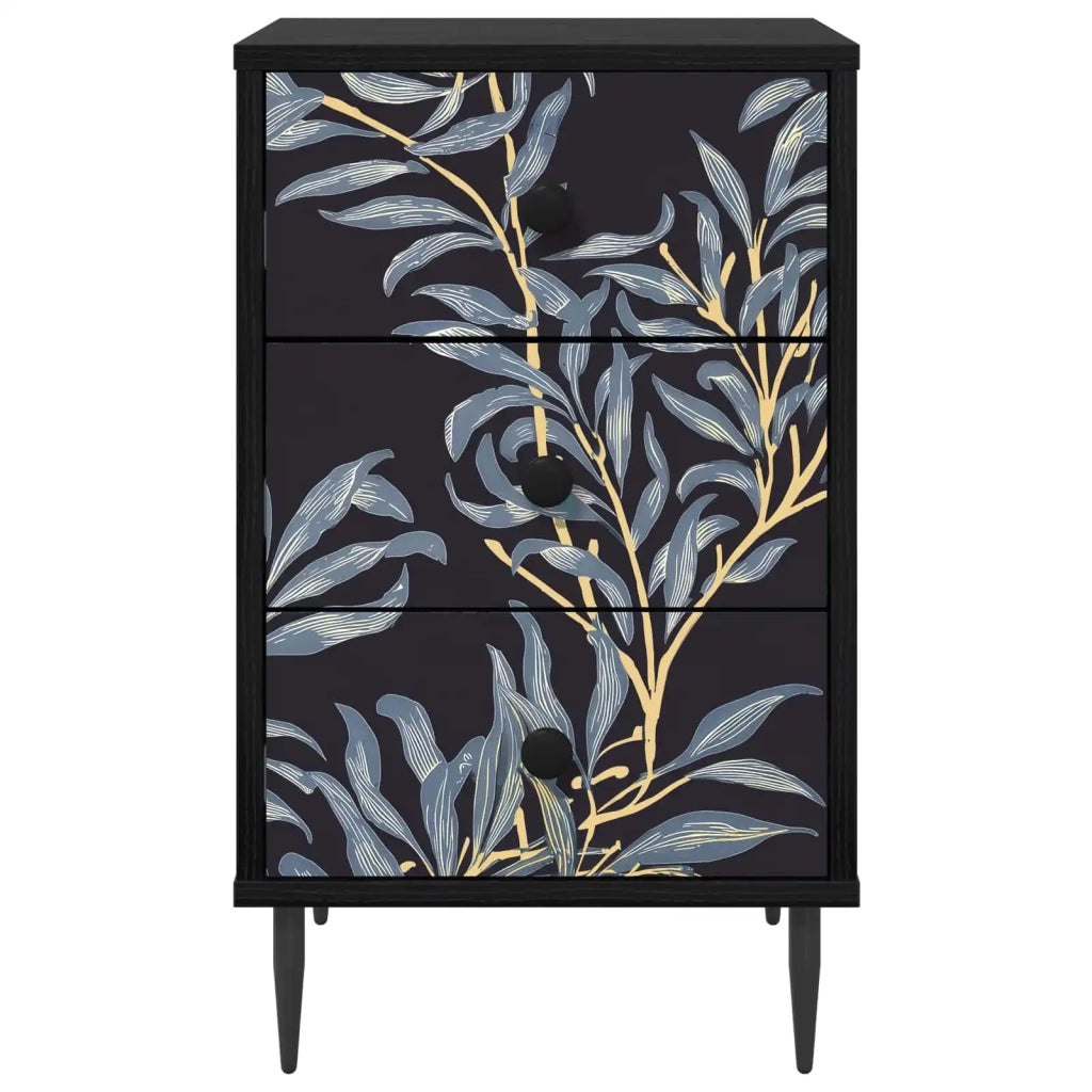 Armadio da Notte DOKKUM 2 pz Rovere Nero 36 x 33 x 61 cm 8007326