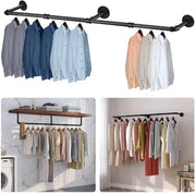Pannello per abbigliamento da parete 180 cm - montaggio a parete - metallico - pannello per abbigliamento robusto - binario rimovibile - mobile per ripostiglio da camera da letto - pannello per appendere abbigliamento