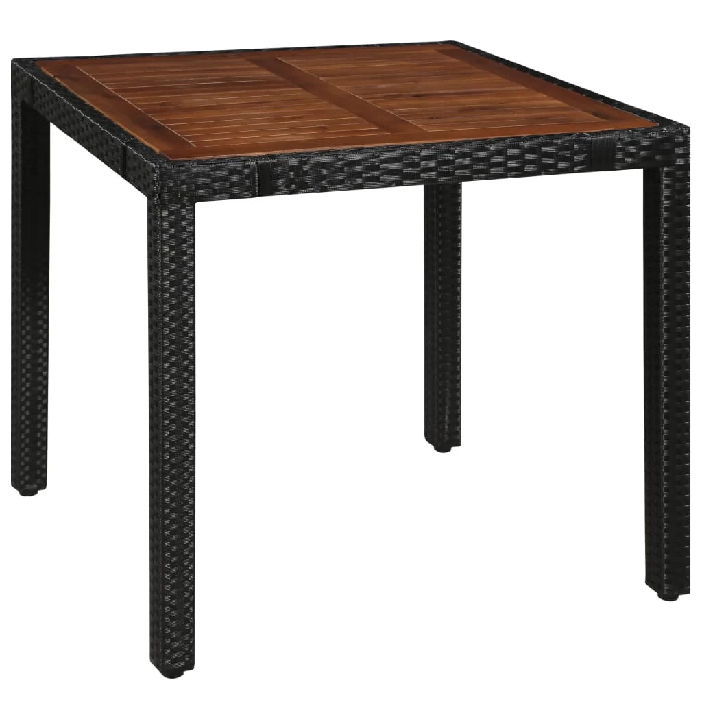 Set di mobili da esterno 5 pezzi in resina intrecciata e legno di acacia nero 02_0014528
