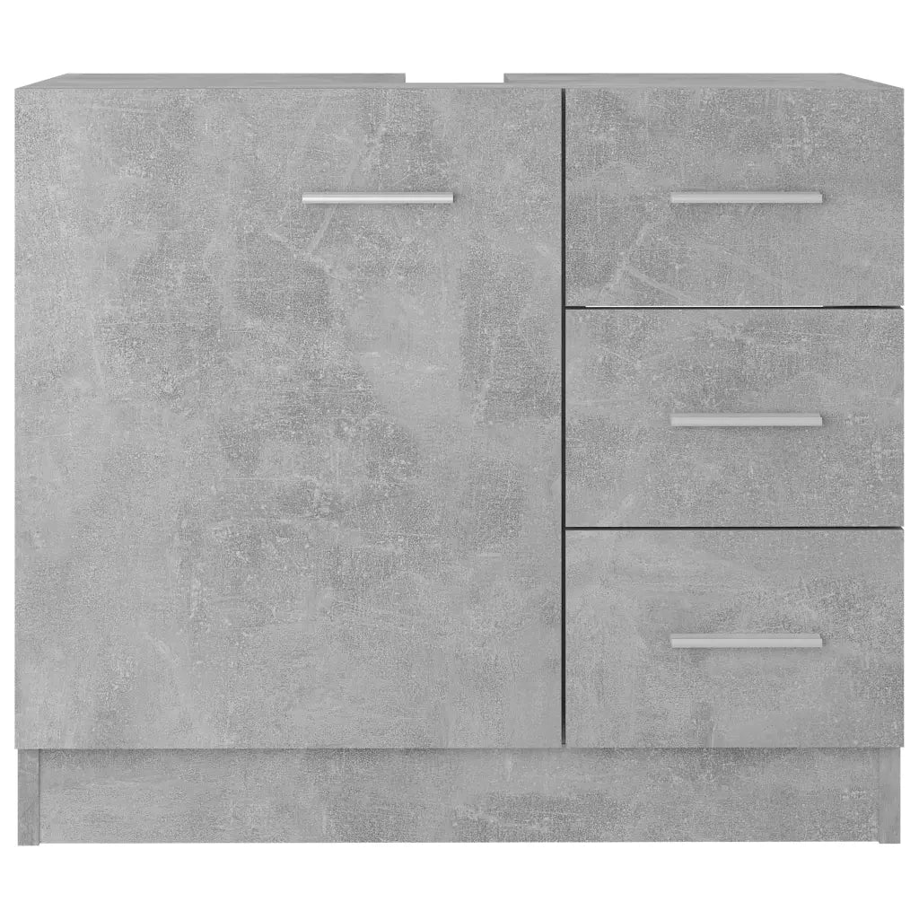 Mobile Sottolavabo-Armadietto da bagno Grigio Cemento 63x30x54 cm Legno Multistrato