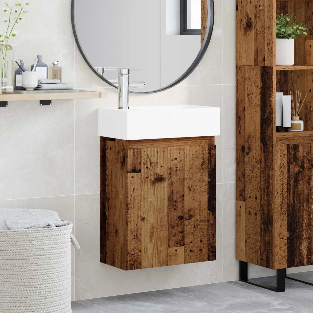 Mobile bagno con rubinetto Legno antico 45,5 x 22,5 x 84 cm