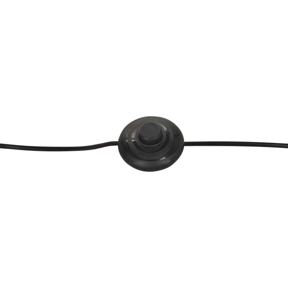 Lampada da terra ad arco in metallo nero con paralume in carta effetto rattan