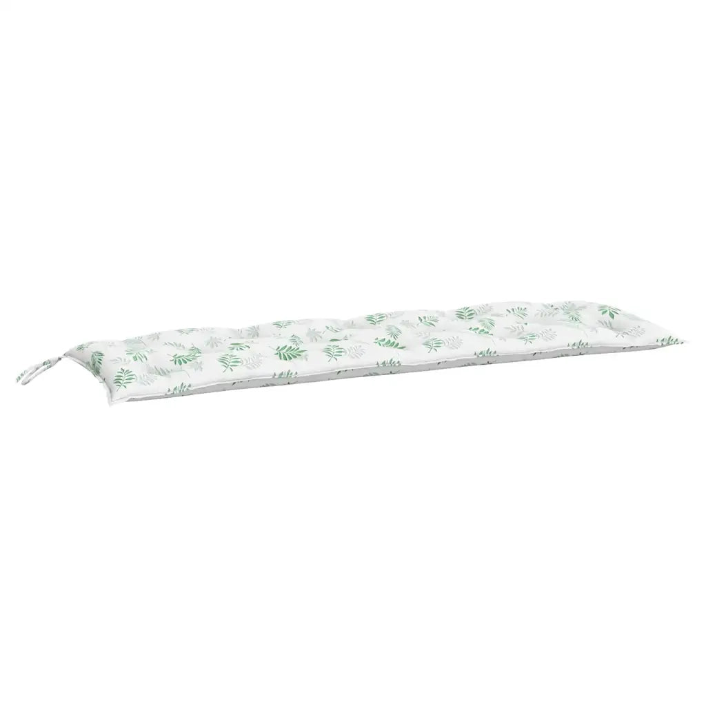 Cuscini Panca Giardino 2 pz-Cuscini per panchina da esterno Motivo a Foglie 150x50x7 cm Tessuto