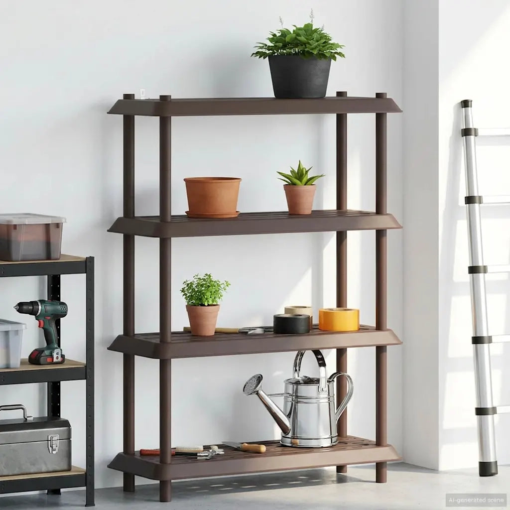 Unità di scaffalatura 4 livelli 100 x 40 x 136,5 cm PP Marrone 8011749