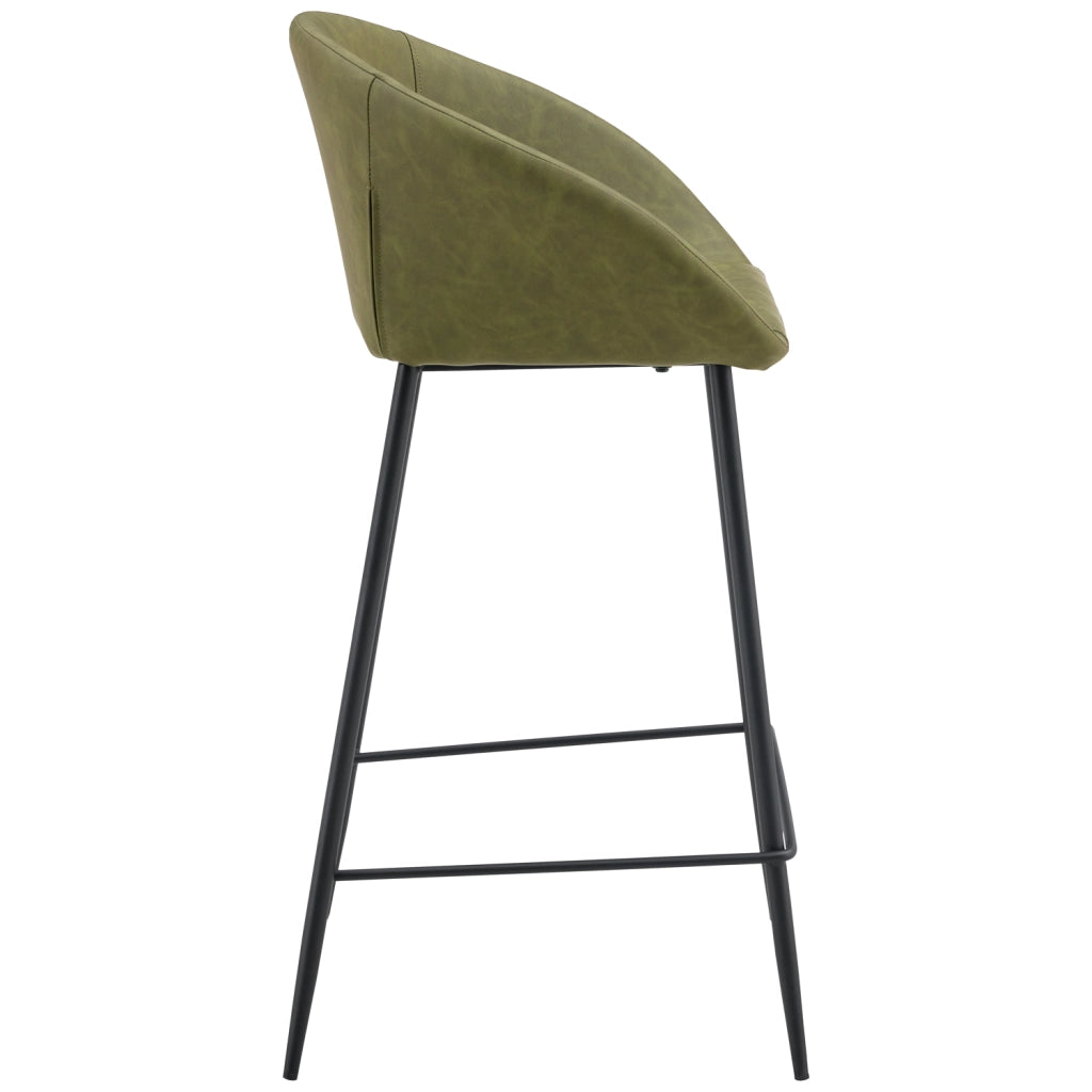 Set di 2 sgabelli da bar ACHILLE in similoro verde