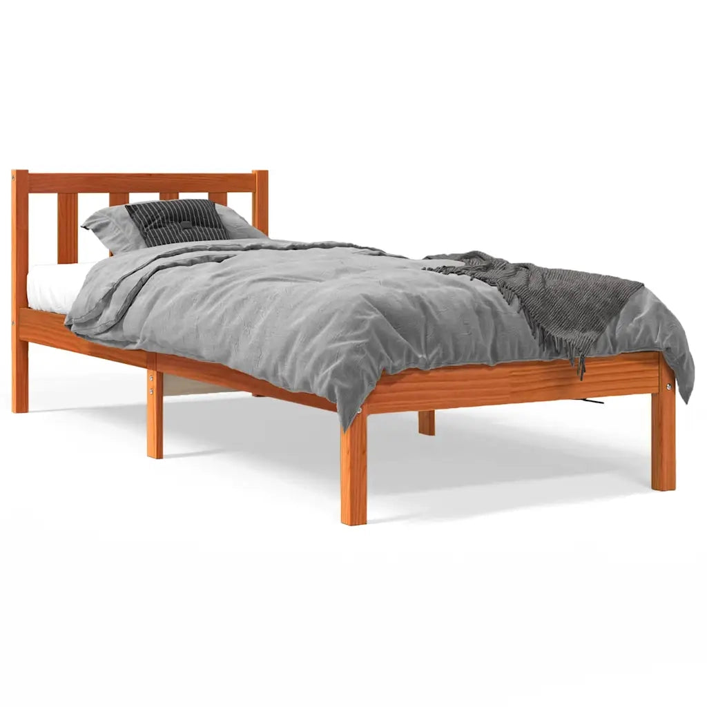 Giroletto senza Materasso Marrone Cera 100x200 cm Legno di Pino