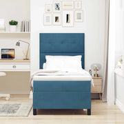 Letto a Sorgente LED con testiera Blu Scuro 80 x 200 cm Velluto 3343278