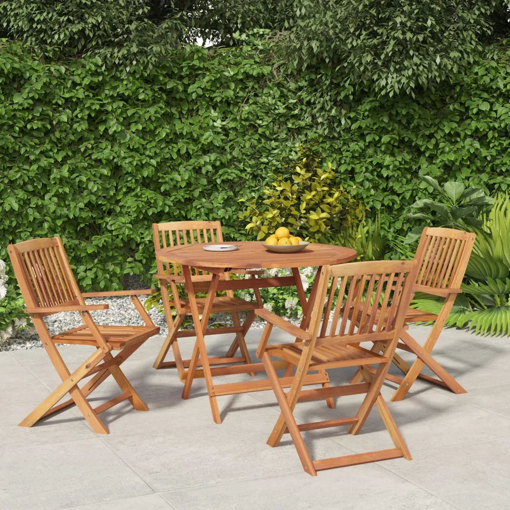 Set da Pranzo per Giardino 5 pz in Legno Massello di Acaciacod mxl 77275