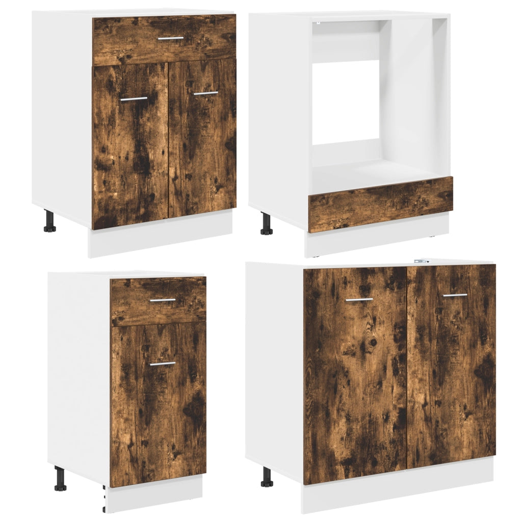 Set di Armadi da Cucina 8 Pezzi Rovere Affumicato Legno Ingegnerizzato