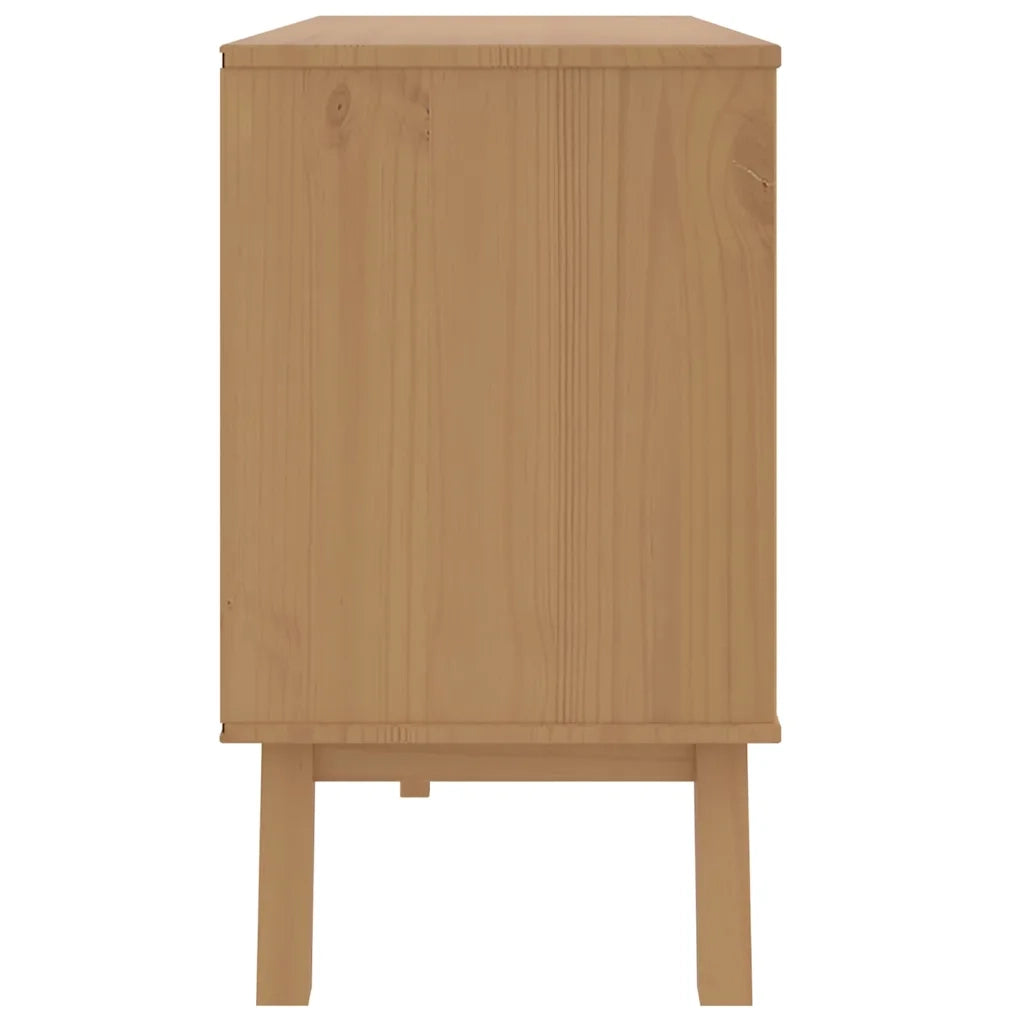 Cassettiera in stile scandinavo 111 x 42 x 73,5 cm ampio spazio contenitivo finitura opaca in legno di pino bianco 02_0047359
