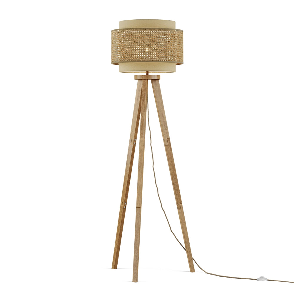 Vicco Lampada da terra Rattan/crema 45 x 142 cm