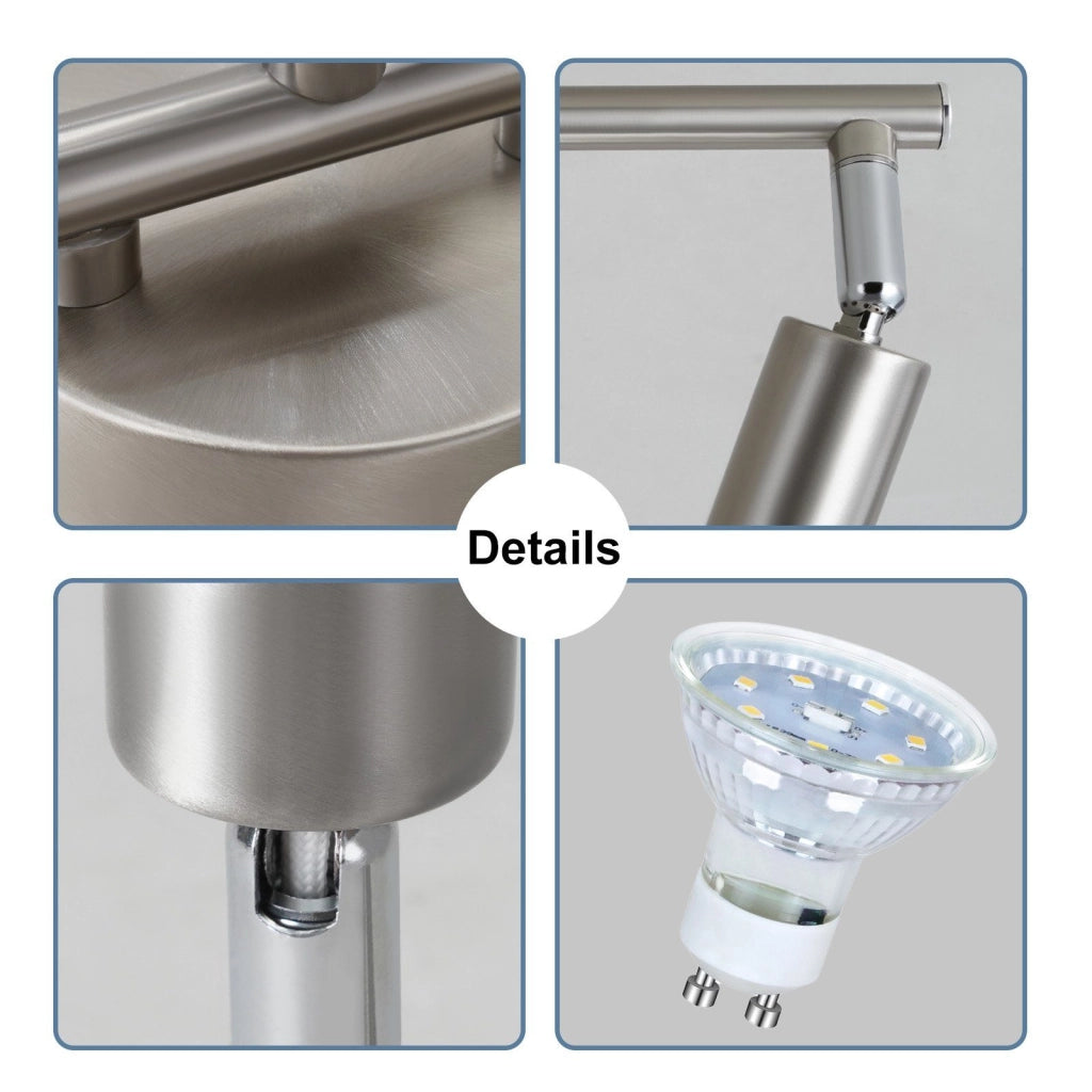 ZMH Faretto da soffitto acciaio inox 3 luci GU10 rotativi 330° moderni per corridoi salotto camera senza lampadina