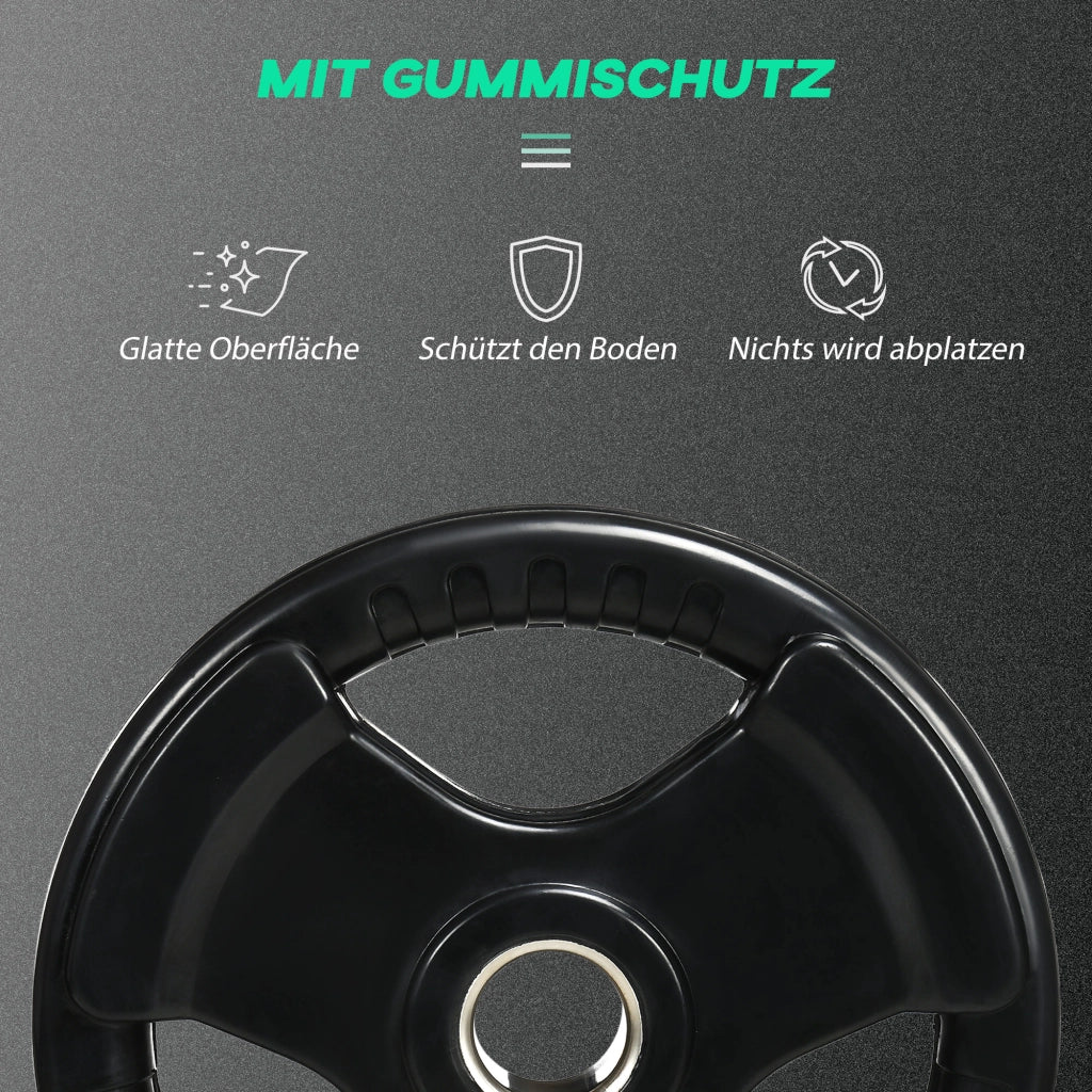 Disco per Manubrio ¨C Xylo ¨C Set da 2, 15 kg ciascuno, tre impugnature, rivestimento in gomma