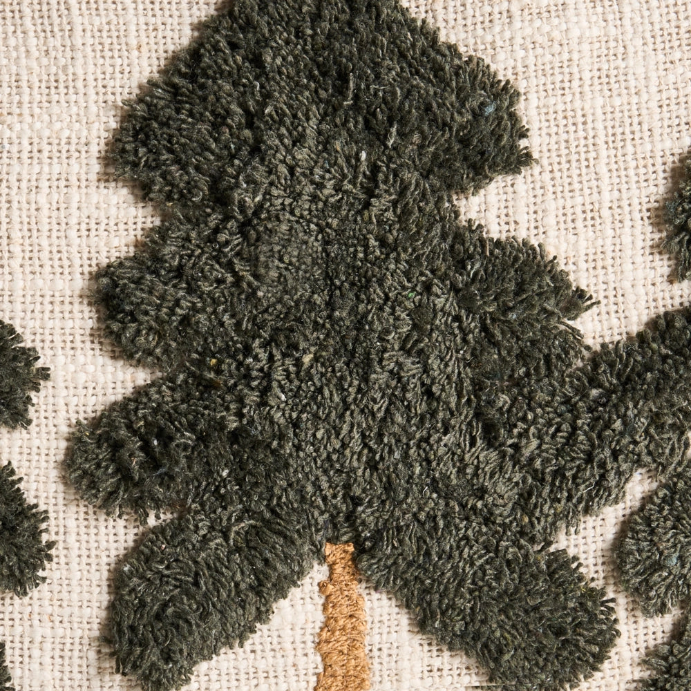 Set di 2 cuscini decorativi in tessuto di cotone beige chiaro e verde con motivo natalizio decorativo 30 x 50 cm Accessorio per la casa