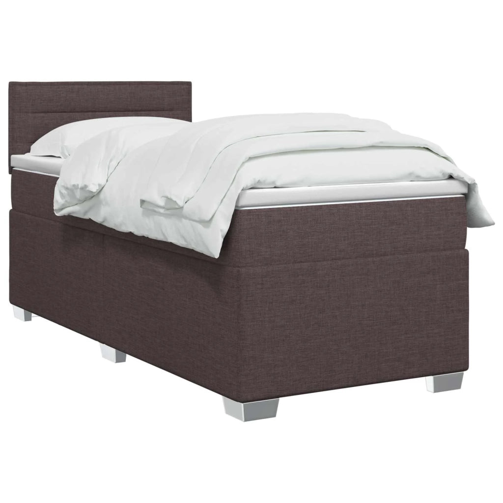 Letto box spring con materasso Marrone Scuro 80 x 200 cm 3450344