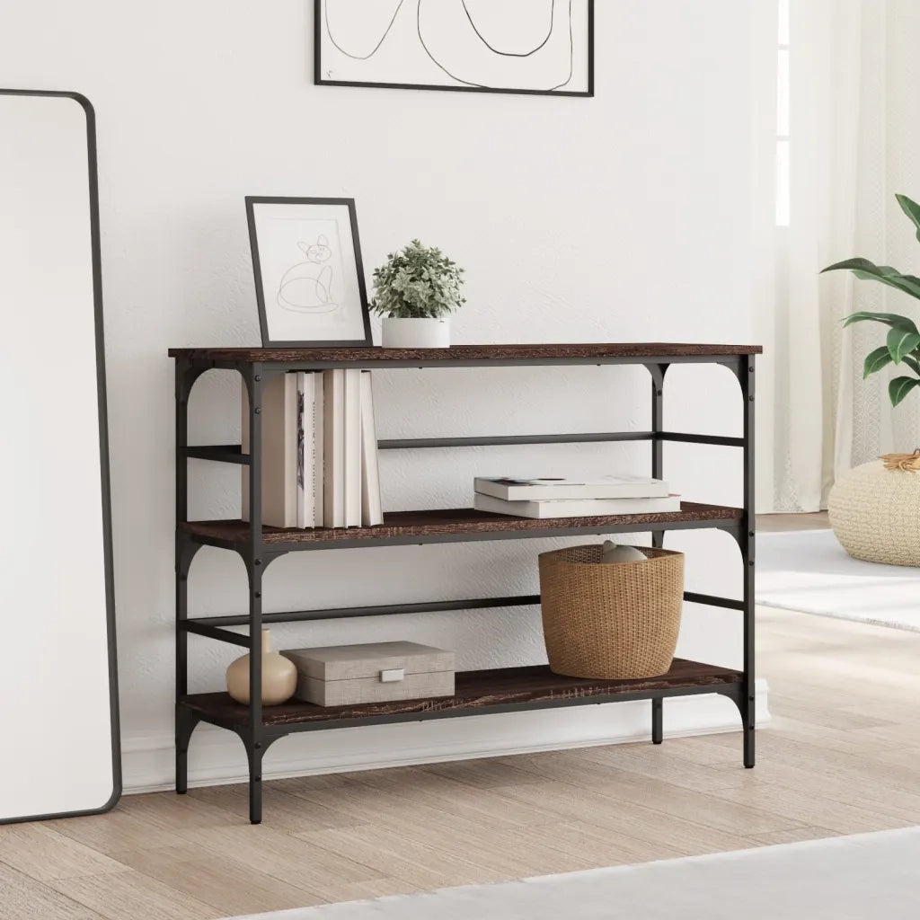 Tavolino Consolle | Tavolo d'Ingresso Rovere Marrone 100x32x75 cm Legno Multistrato