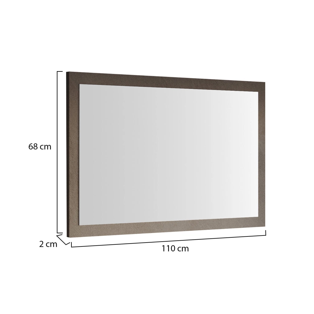 Isontino, Specchio Forma Rettangolare, 110x68h cm Marrone Bronzo