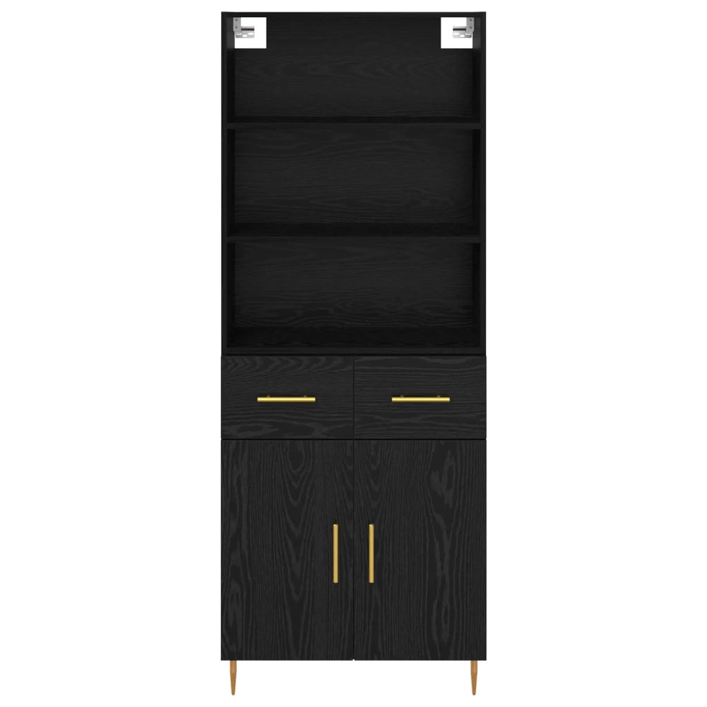 Credenza Rovere Nero 69,5 x 34 x 180 cm Legno multistrato 3416100