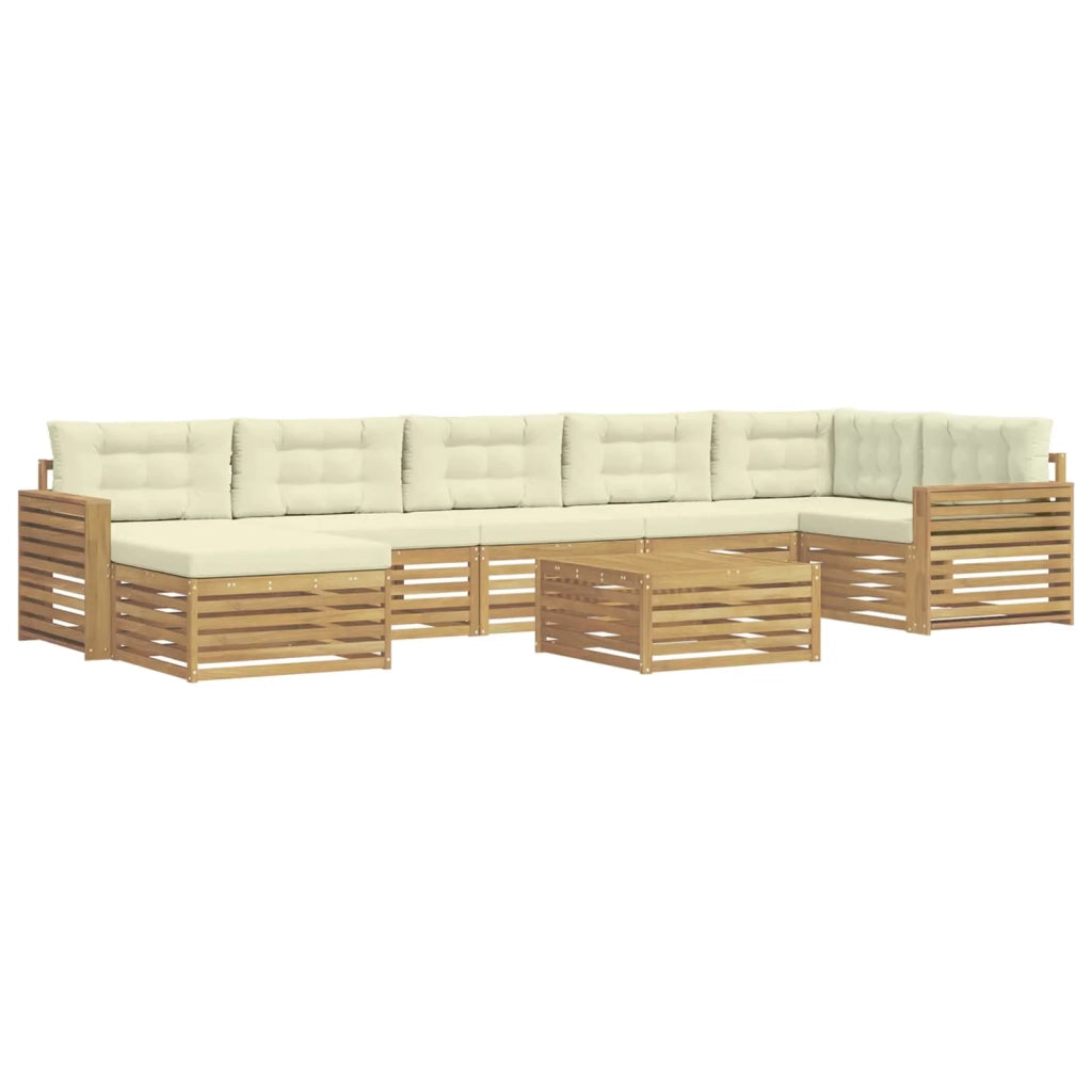 Set di divani da esterno con cuscino 8 pcs Bianco e Crema 3390890