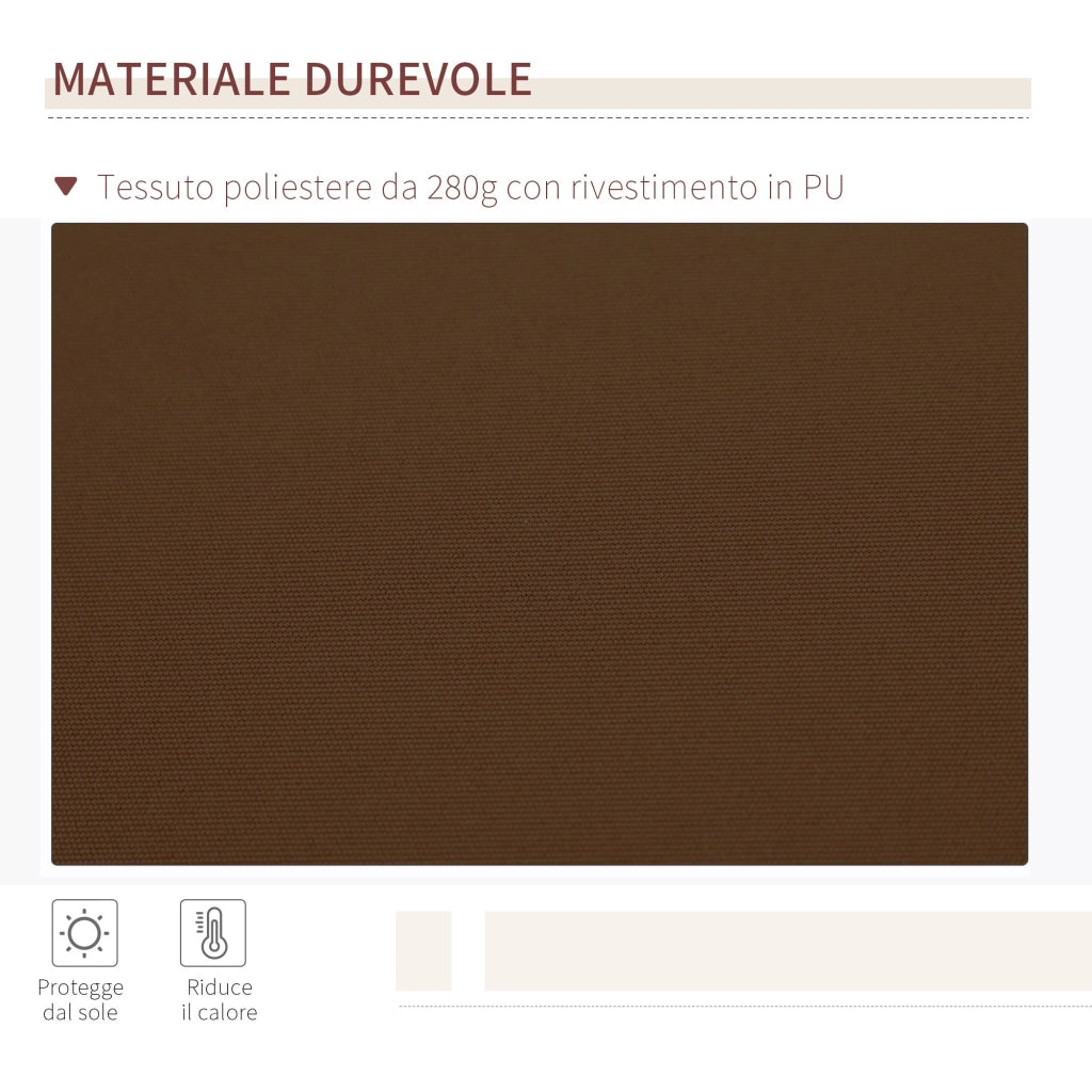 Tenda da Sole Avvolgibile a Parete 395x245 cm in Metallo e Poliestere Rosso ruggine