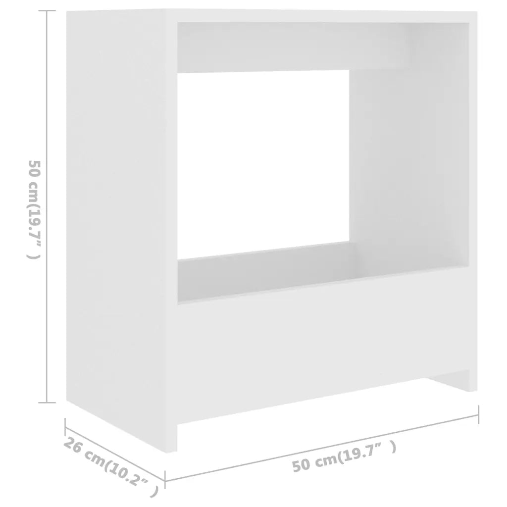 Tavolino-Tavolino da soggiorno-Tavolo Bianco 50x26x50 cm in Legno Multistrato