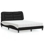Letto con Materasso Hvar Nero e Bianco 120x200 cm in Similpelle 3208715