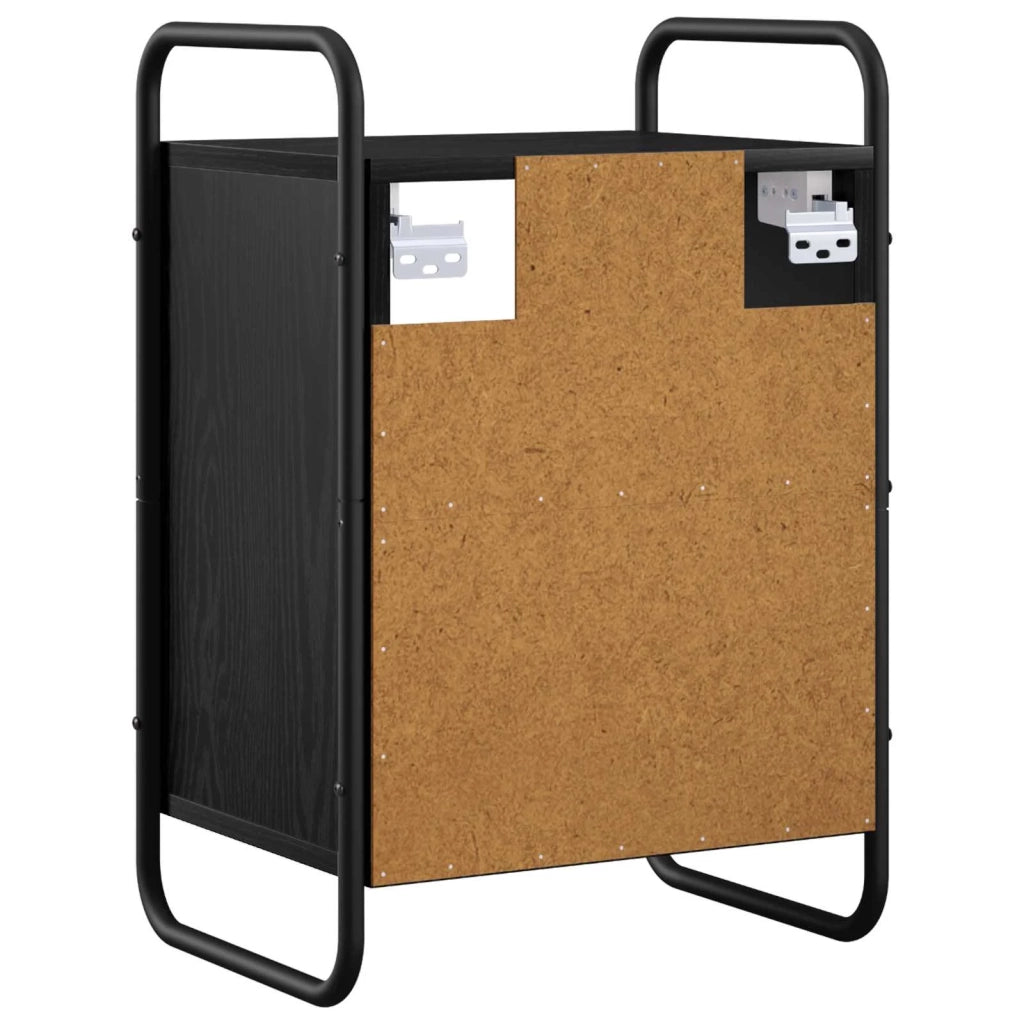 Mobiletto da Letto Appeso Rovere Nero 40 x 30 x 60 cm 8013566
