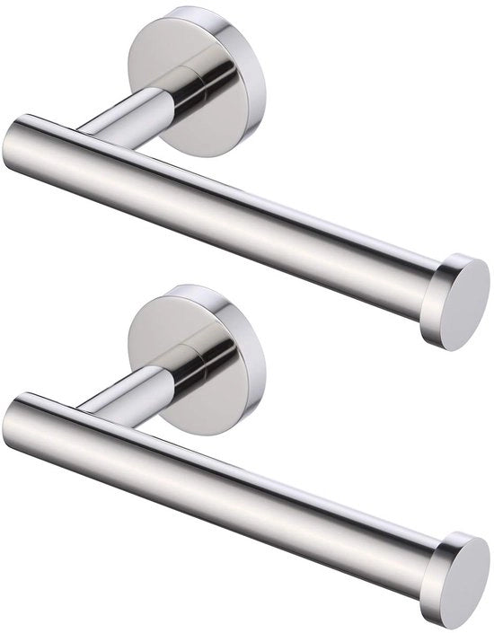 Supporto per carta igienica in acciaio inox 304 a parete, montaggio a vite, 2 pezzi, laccato, A2175S12-P2
