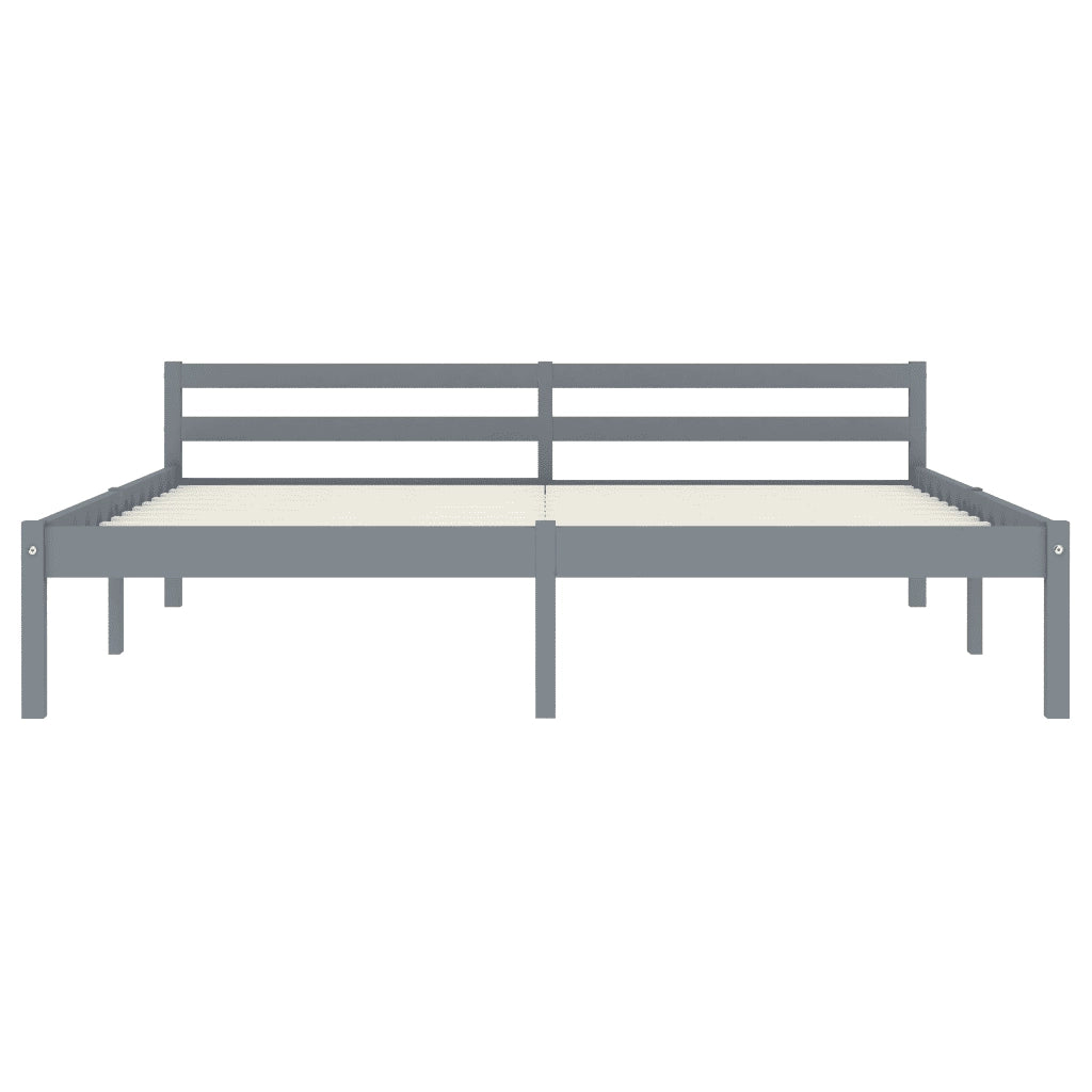 Letto matrimoniale | Letto per adulti | Giroletto senza Materasso Grigio 180x200 cm Legno Massello Pino