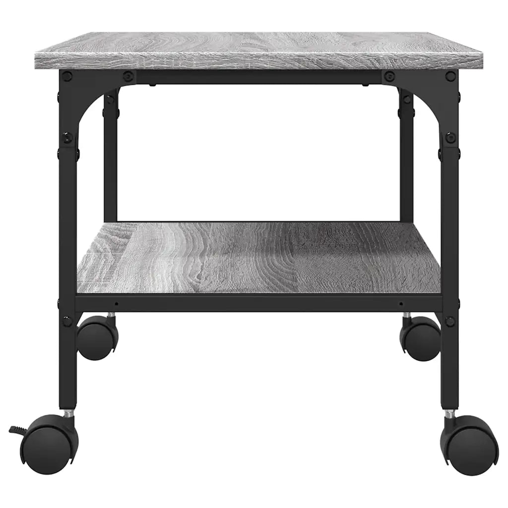 Supporto Stampante 2 Piani Grigio Sonoma 50x40x38cm Multistrato 842284