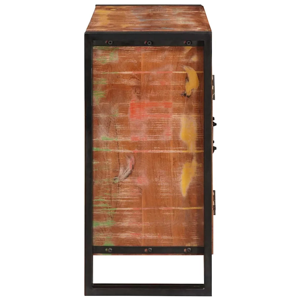 Credenza con porte Marrone Legno Recuperato Massello e Metallo 4104750