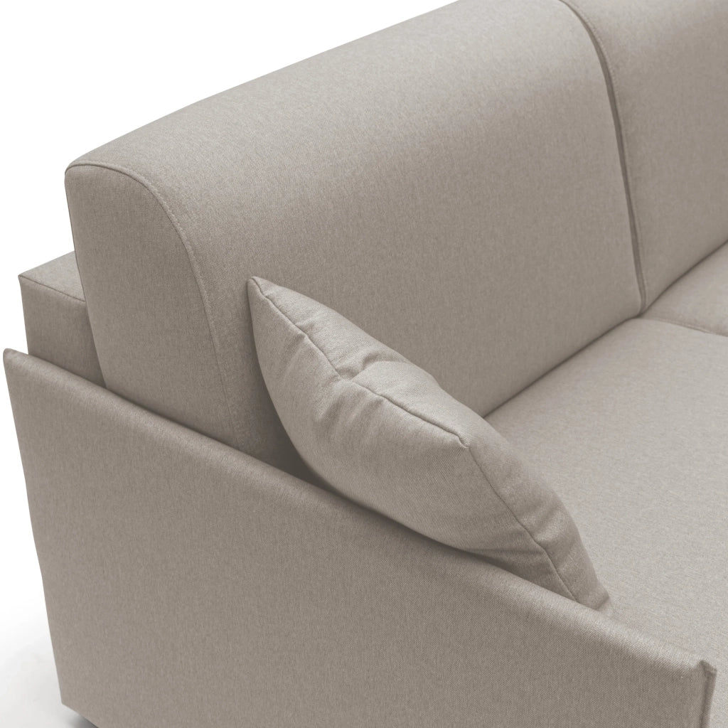 Evans Divano letto matrimoniale in tessuto impermeabile T13 169 cm (mat. 140x197) panna