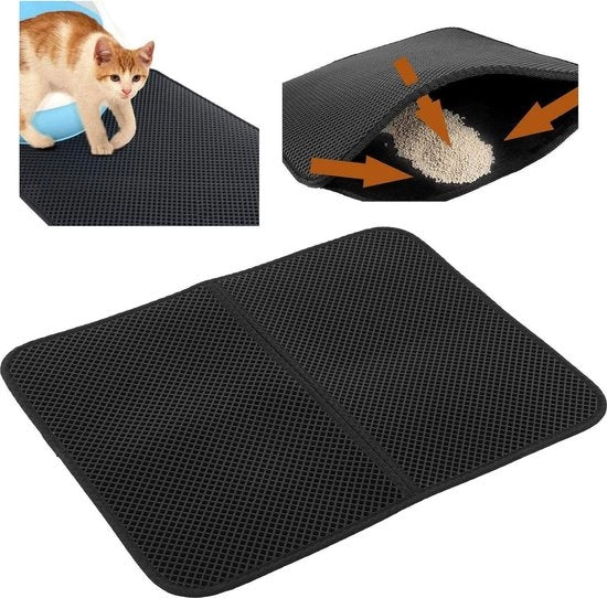 Mat di raccolta immondizia per animali domestici - Mattoncino per gatti amiche dell'ambiente - Regalo di luglio - Materiale di riempimento per gatti (nero M)