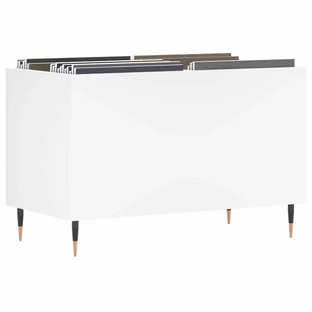 Mobile Porta Dischi Bianco 74,5x38x48 cm in Legno Multistrato
