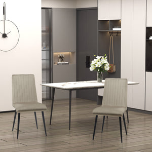 Set 2 Sedie Imbottite 43x58x90 cm in Tessuto Marrone Chiaro