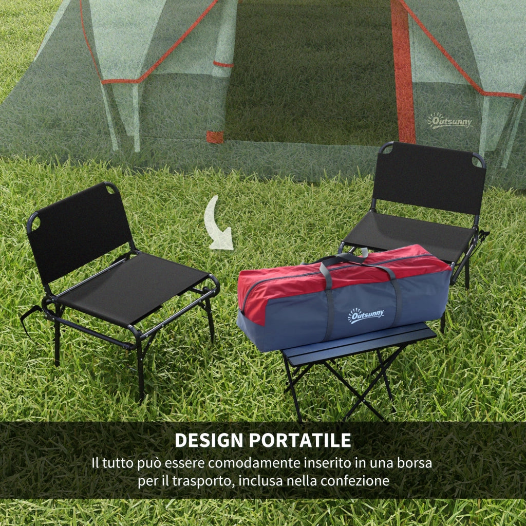 Tenda da Campeggio 6 Posti ¨C Zephmum ¨C Grigio 4.55x2.2x1.8 m