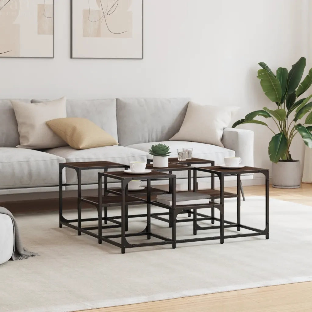 Tavolino da salotto | Tavolino da caff¨¨ | Tavolino da Soggiorno Rovere Marrone 91x91x40cm Legno Multistrato