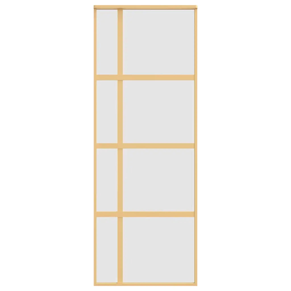 Porta Scorrevole Dorata 76x205 Vetro Smerigliato ESG Alluminio 155193