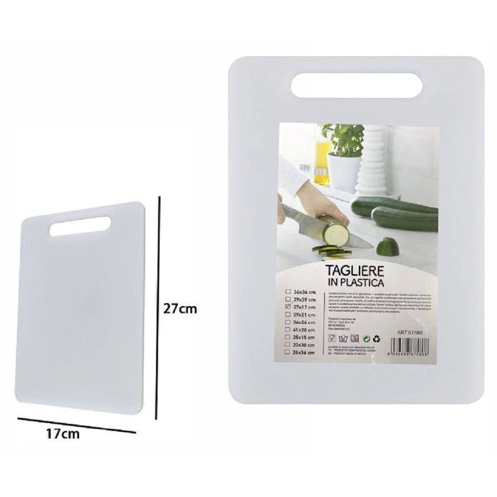 Trade Shop - Tagliere In Plastica Con Manico 27 X 17 Cm Tagliare Verdure Frutta Cucina 67580 -