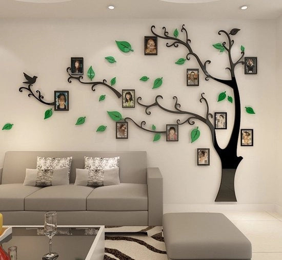 Decorazione a forma di albero per muri con cornici per foto per ambienti eleganti