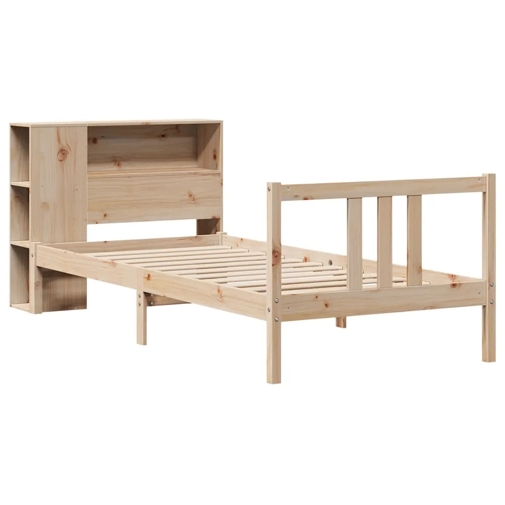 Giroletto con Libreria senza Materasso 75x190 cm in Legno Pino 3322291
